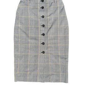 ARITZIA Wilfred Leona Plaid Button Down Midi Skirt US 8